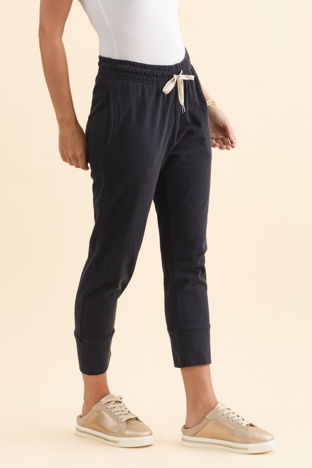 Fundamental Brunch Navy Cotton Sweatpants,Brunette model,alt text|model:MJ image 5