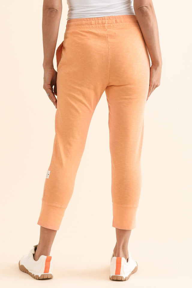 Fundamental Brunch Peach Cotton Sweatpants,Back,Brunette model,alt text|model:Cara image 4