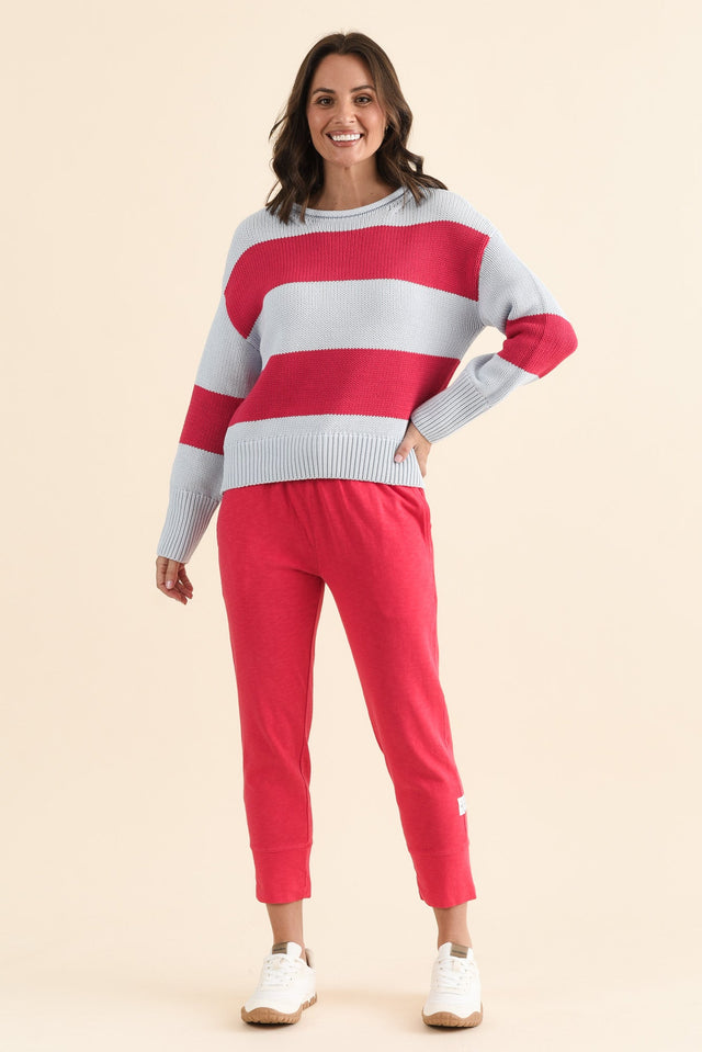 Fundamental Brunch Raspberry Cotton Sweatpants,brunette model,Full Outfit,alt text|model:MJ image 6
