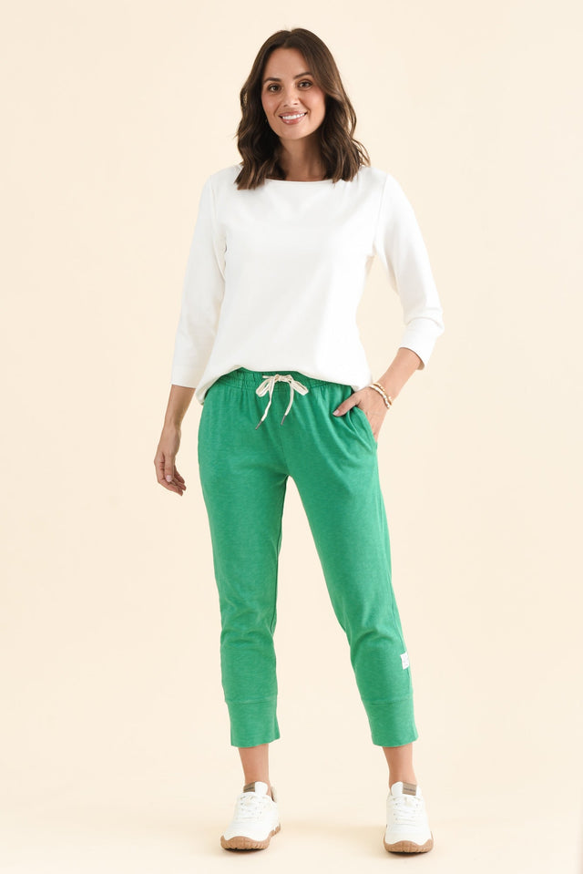 Fundamental Brunch Sage Cotton Sweatpants,brunette model,Full Outfit,alt text|model:MJ image 6