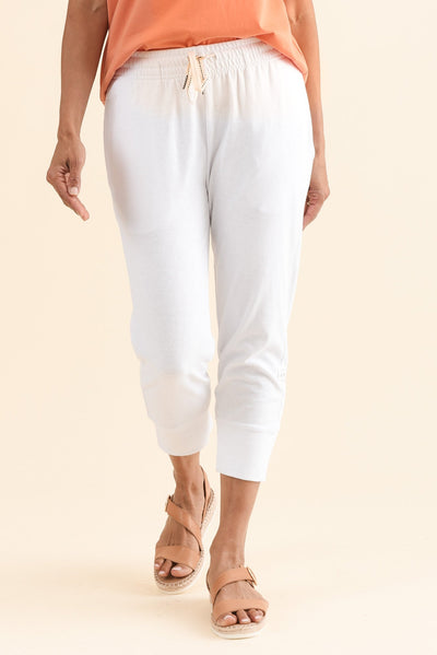 Fundamental Brunch White Cotton Sweatpants