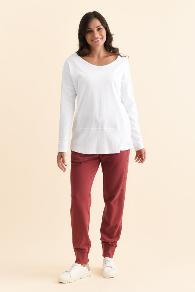 Fundamental White Cotton Rib Sleeved Top,Brunette model,alt text|model:Brontie image 8