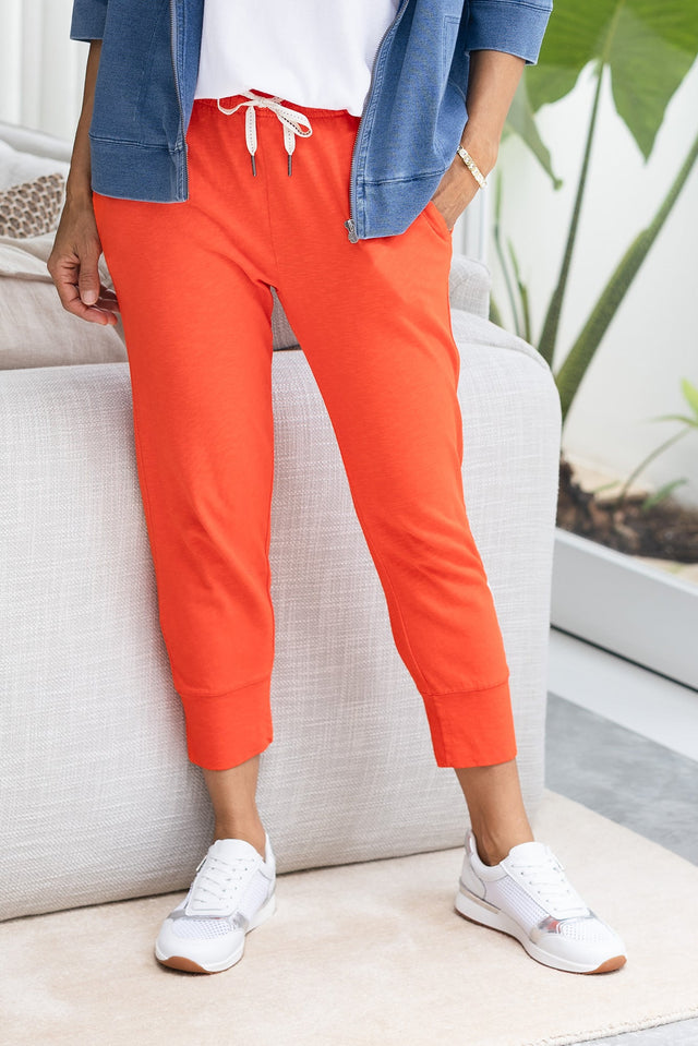 Fundamental Brunch Bright Red Cotton Sweatpants,Lifestyle