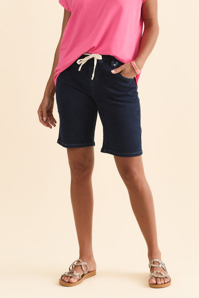 Gabby Dark Blue Denim Bermuda Shorts