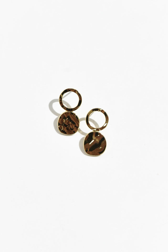 Gabe Gold Disc Drop Earrings image 1