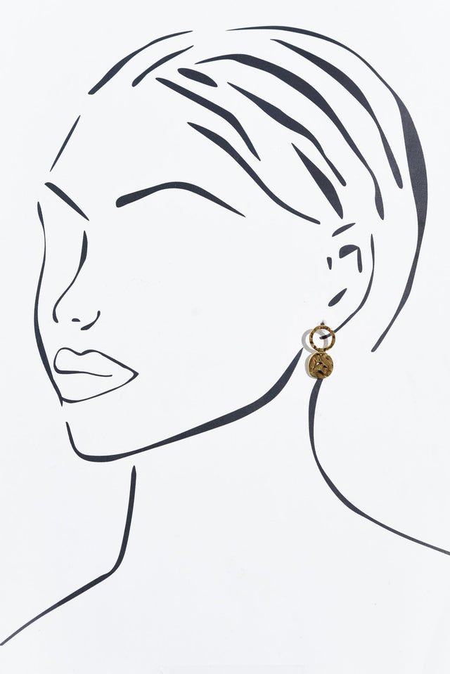 Gabe Gold Disc Drop Earrings image 2