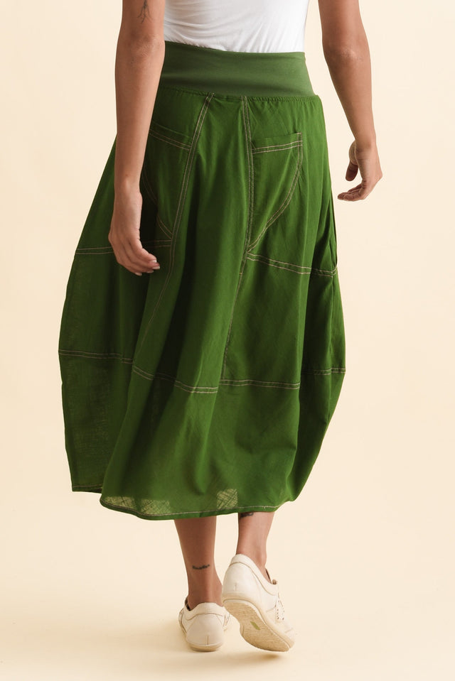 Gabe Green Cotton Pocket Skirt,Brunette model,alt text|model:Brontie image 5