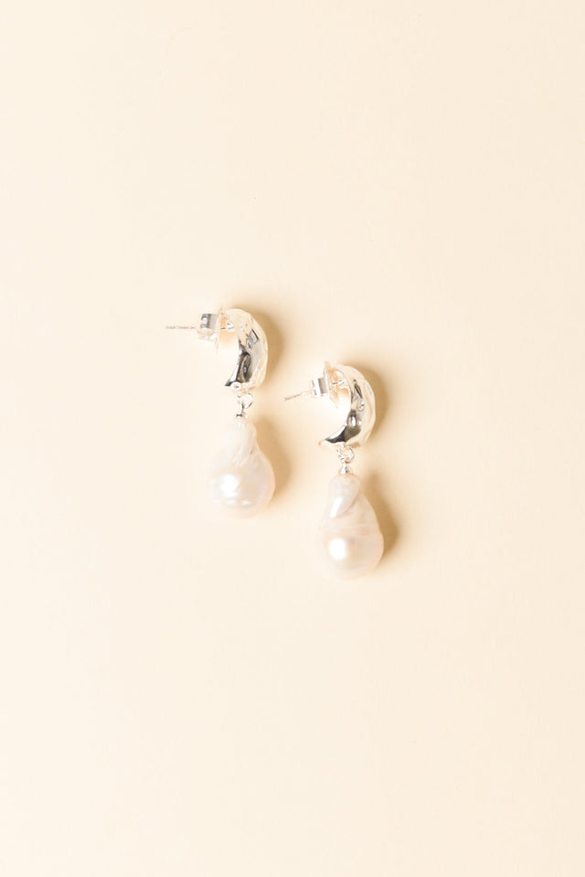 Gable Silver Pearl Pendant Earrings image 1