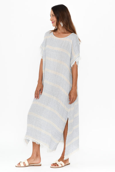 Zinhle Blue Linen Dress main image 0