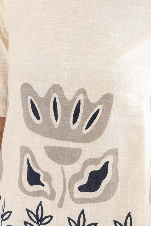 Gayle White Motif Cotton Pocket Dress,Detail,Brunette model,alt text|model:Cara image 5