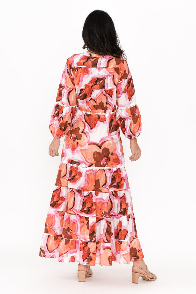 Gertie Pink Floral Cotton Tier Dress,Brunette model,alt text|model:Nicole image 5