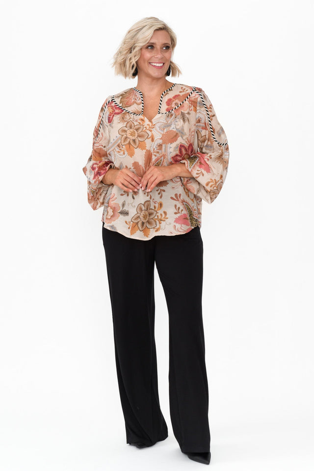 Altair Aries Floral Cotton Silk Shirt,alt text|model:Brooke image 6