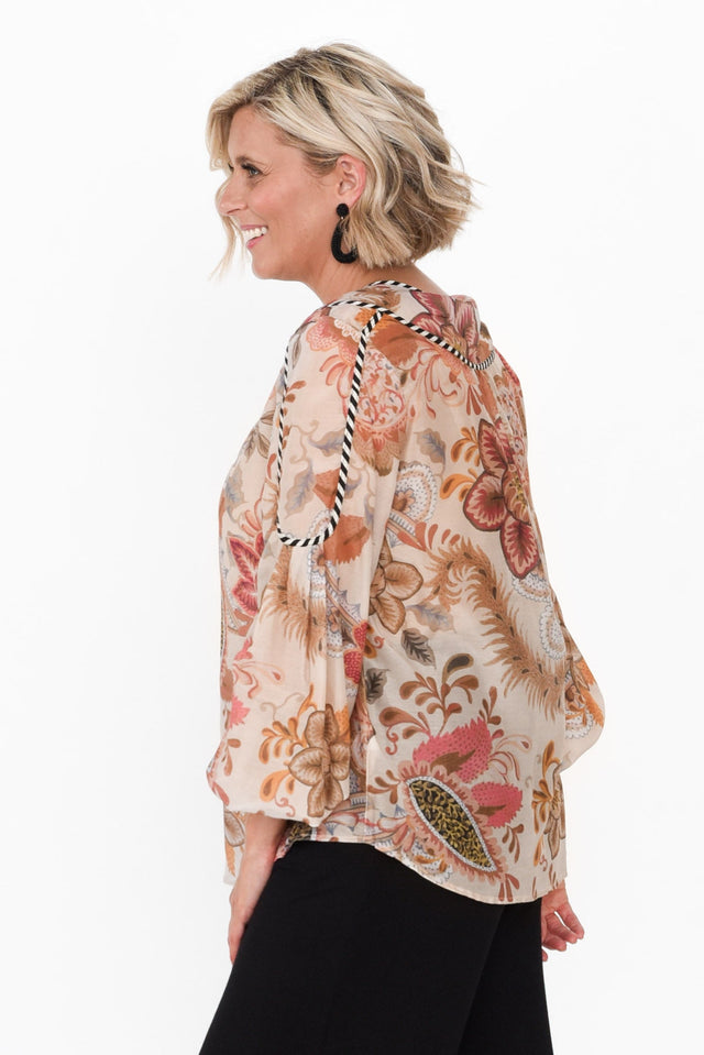 Altair Aries Floral Cotton Silk Shirt,alt text|model:Brooke image 3