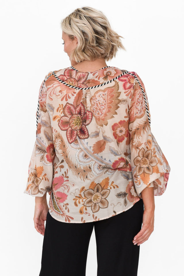 Altair Aries Floral Cotton Silk Shirt,alt text|model:Brooke image 4