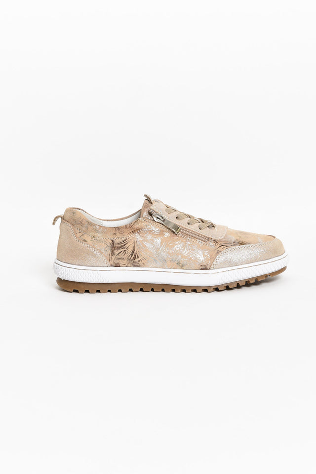 Glamper Blush Abstract Leather Sneaker