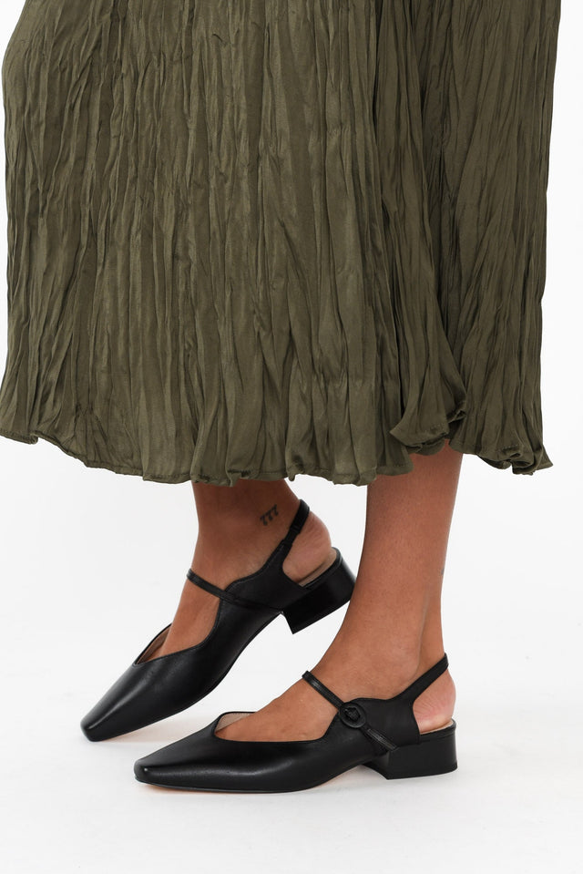 Gleam Black Leather Slingback Shoe image 5