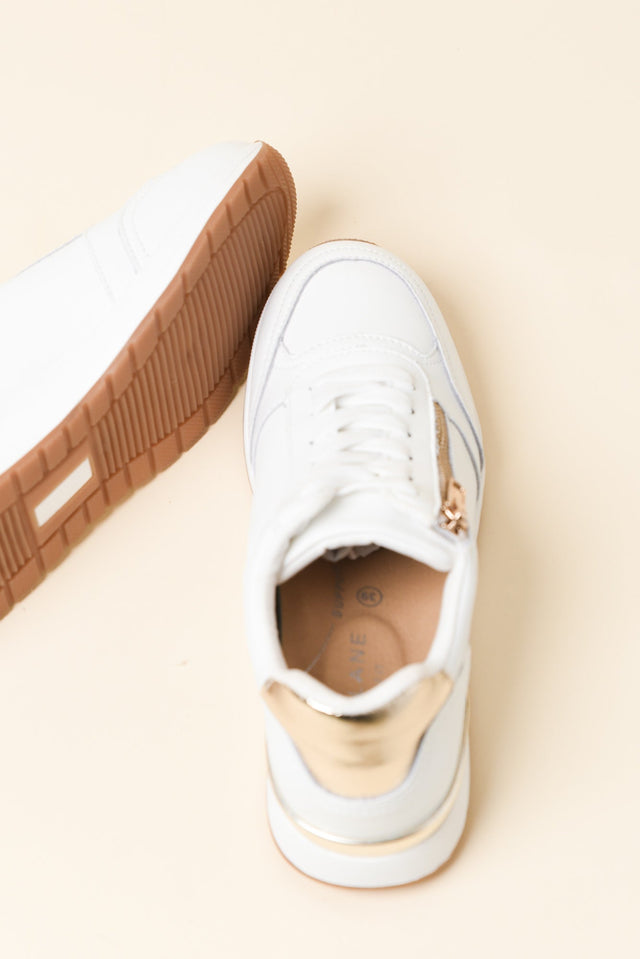 Glebe White Contrast Leather Zip Sneaker image 4