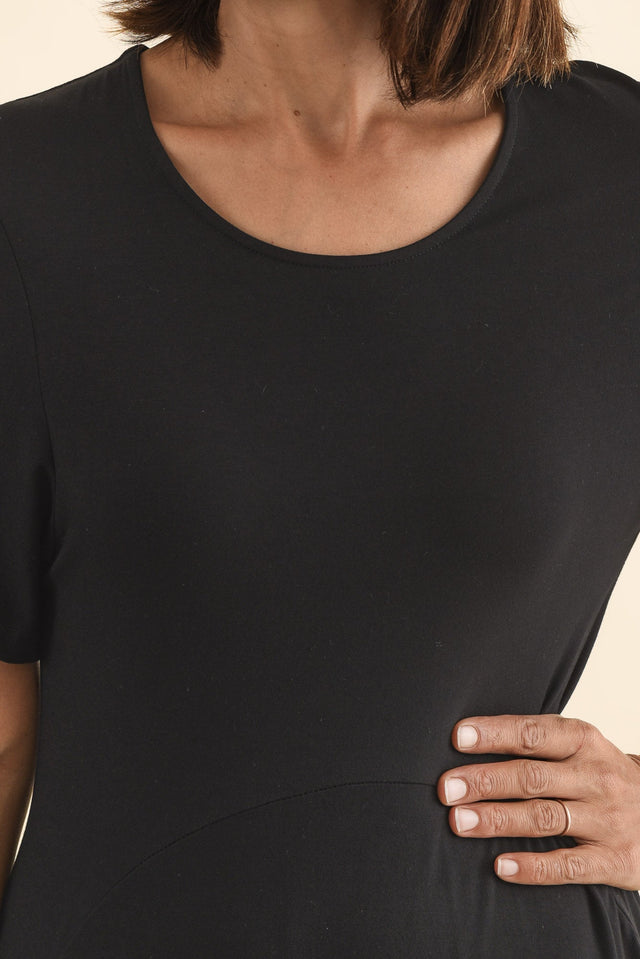 Glenda Black Short Sleeve Crescent Dress image 6