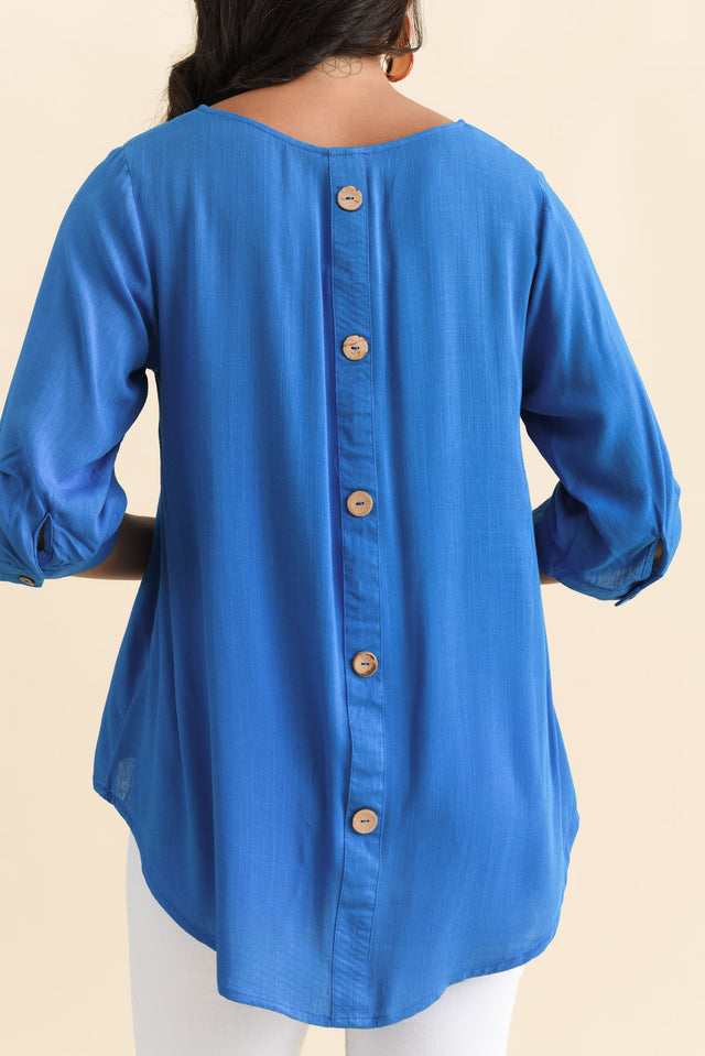 Gomez Cobalt Button Top,Brunette model,alt text|model:Brontie image 7