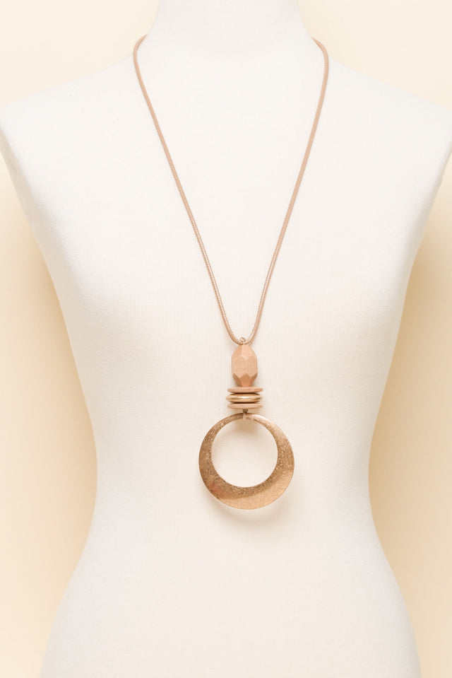 Gracie Natural Circle Pendant Necklace