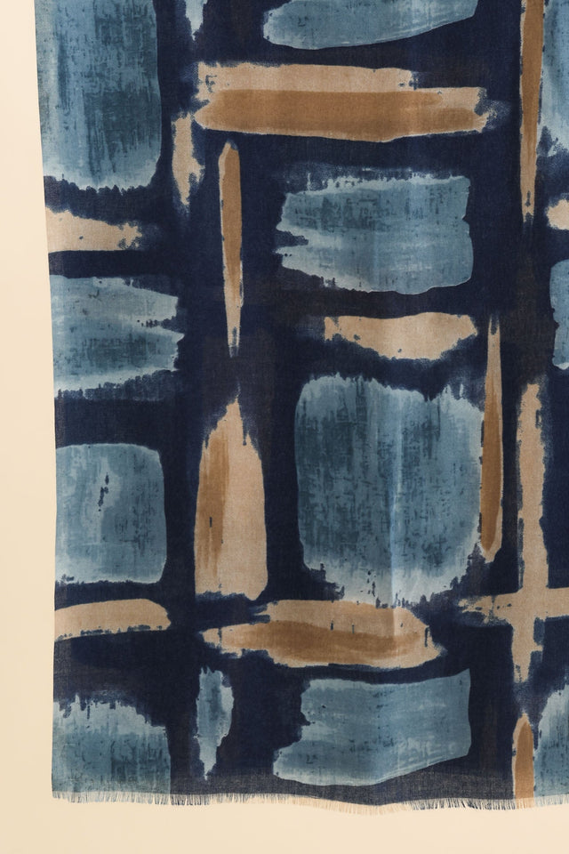 Gutha Blue Abstract Scarf image 3