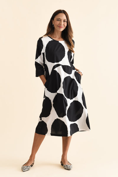 Hannah Black Spot Cotton Dress
