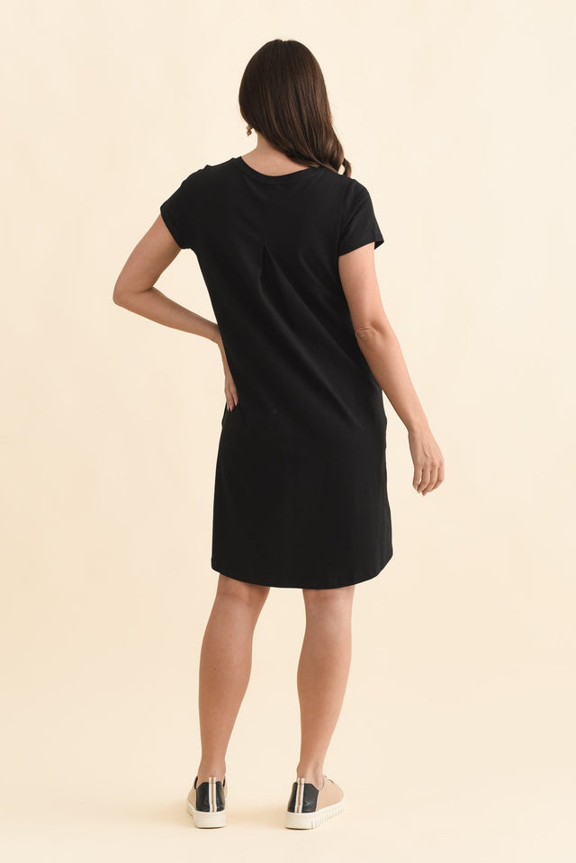 Harley Black Cotton Tee Dress,Brunette model,alt text|model:MJ image 5
