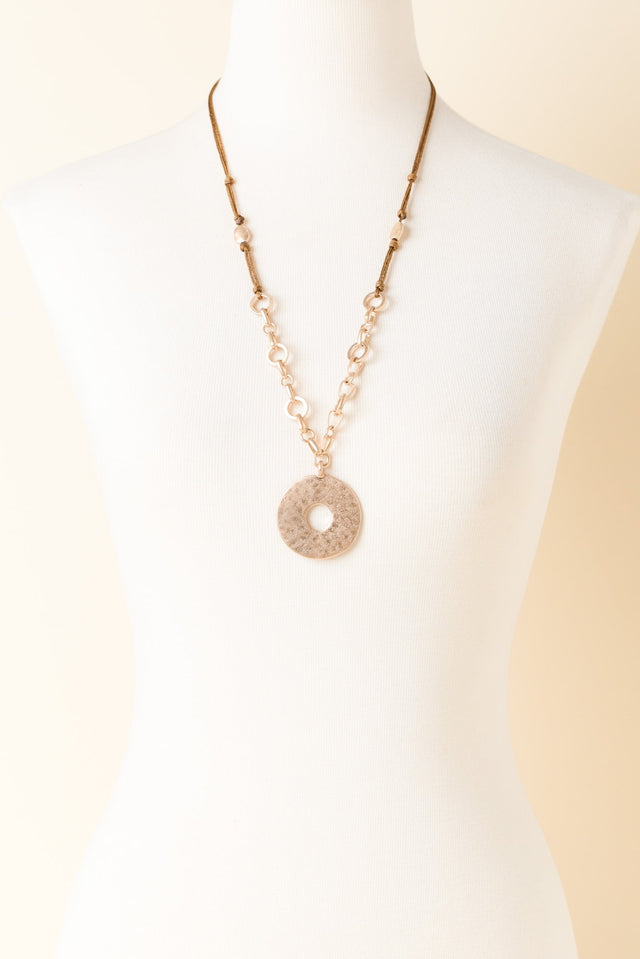Haruko Gold Disc Pendant Necklace
