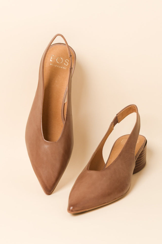 Hatti Taupe Leather Slingback Heel image 2