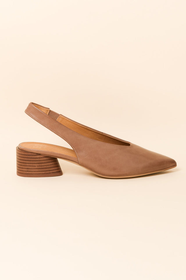 Hatti Taupe Leather Slingback Heel image 1