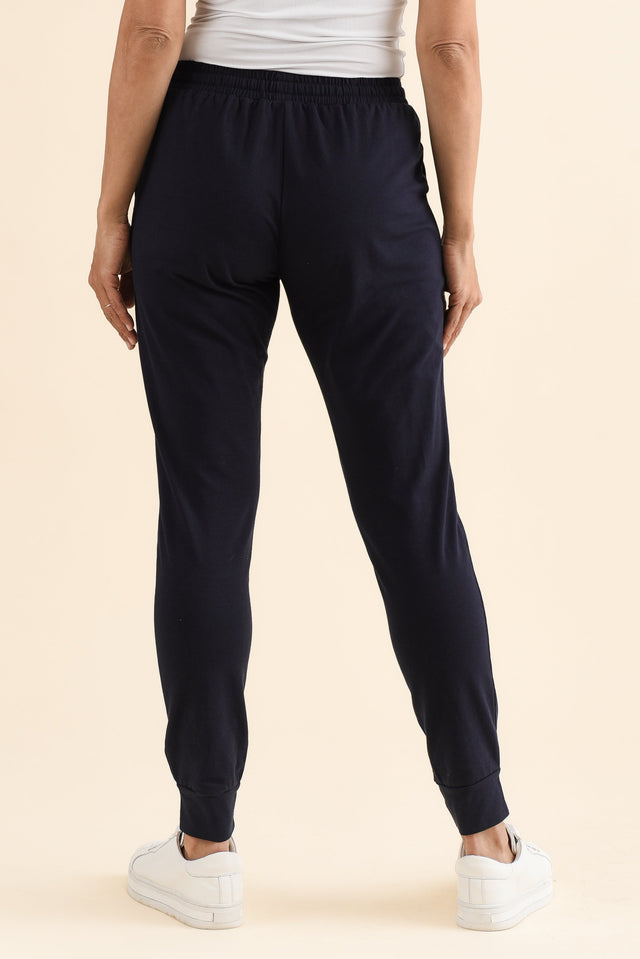 Heidi Navy Cuffed Jogger Pants,Back,Brunette model,alt text|model:Cara image 4