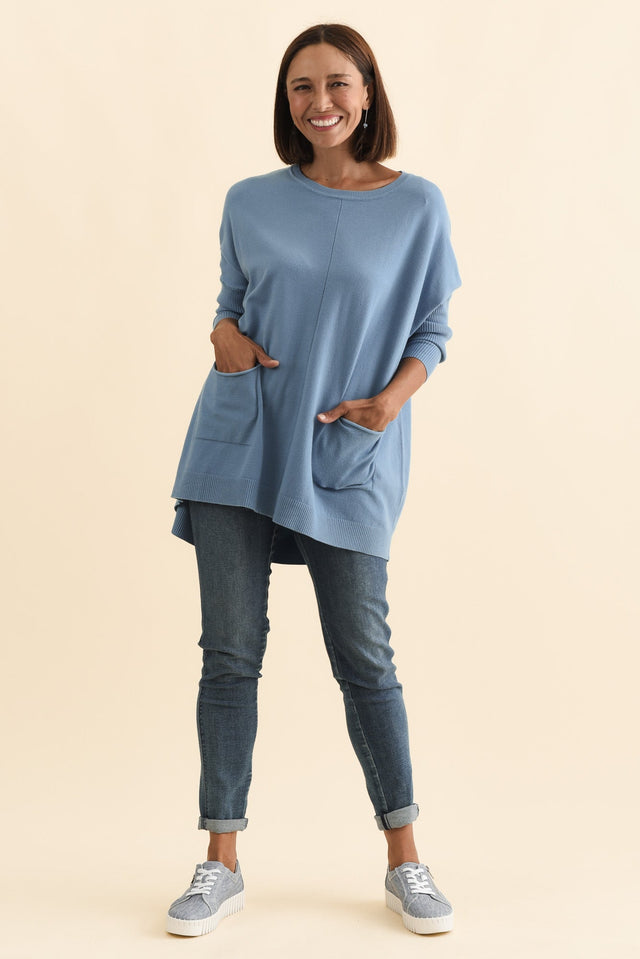 Helsinki Steel Knit Pocket Jumper,Brunette model,alt text|model:Cara image 8