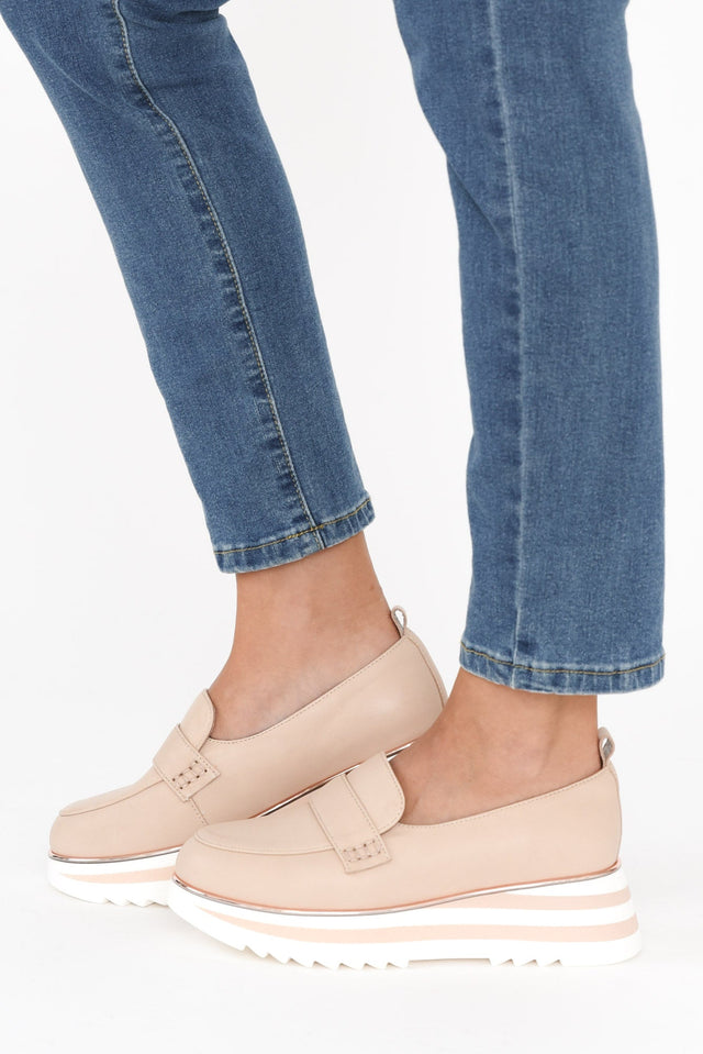 Hercules Nude Leather Platform Loafer image 5