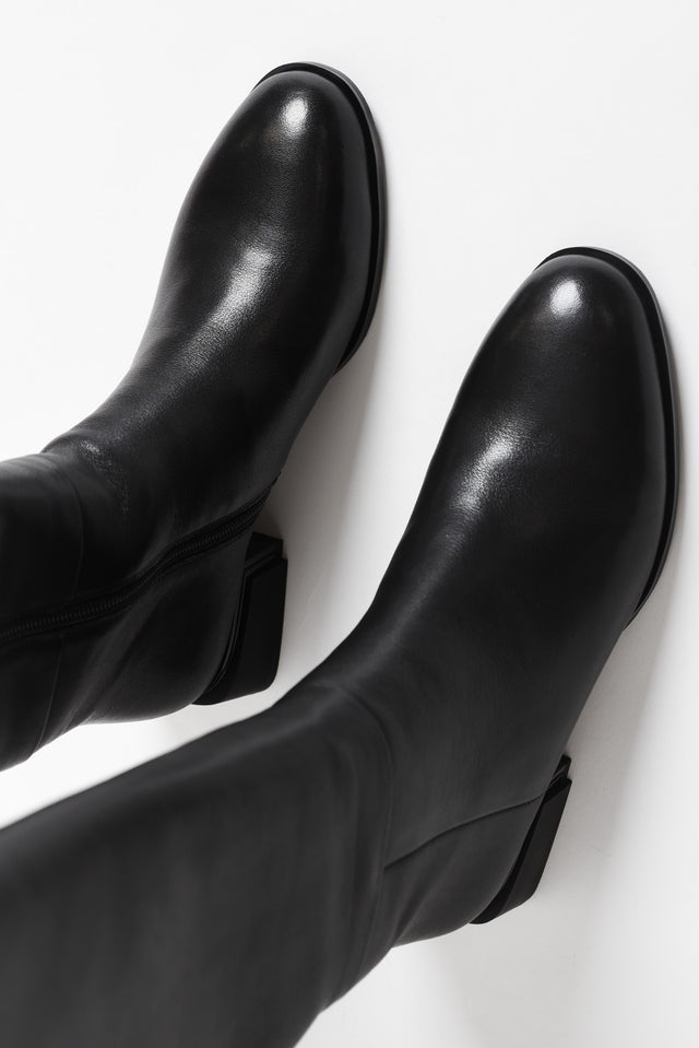 Hero Black Leather Knee Boot image 3