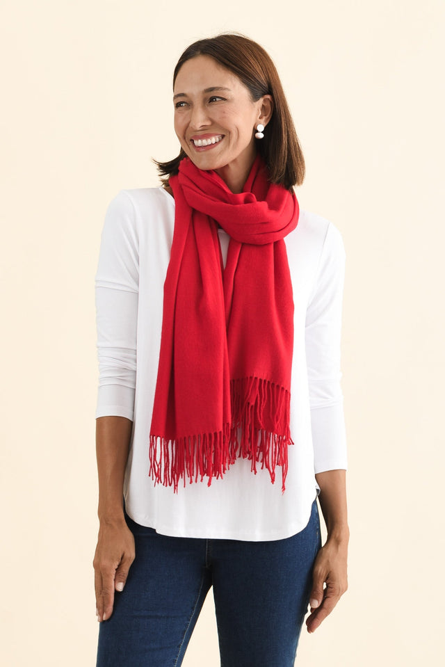Heta Cherry Red Cotton Pashmina Scarf image 3