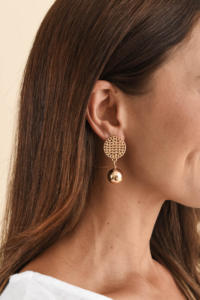 Hilma Gold Ball Drop Earrings image 2