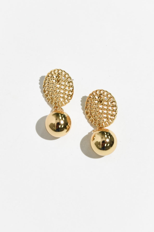 Hilma Gold Ball Drop Earrings image 1