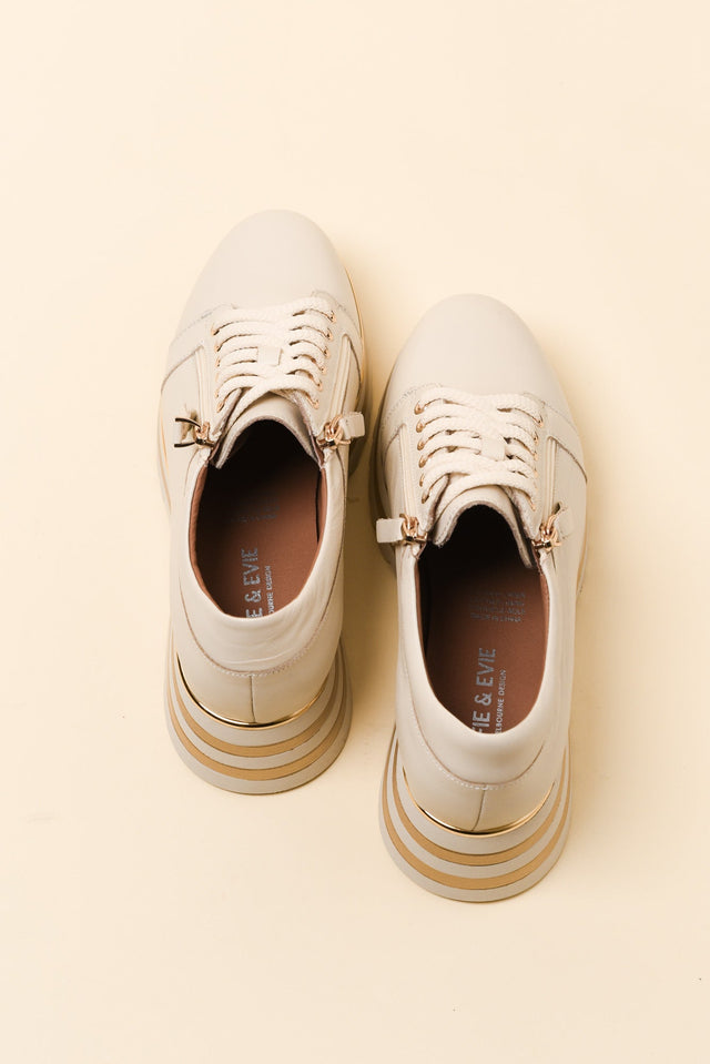 Hosting Cream Stripe Leather Platform Sneaker image 4