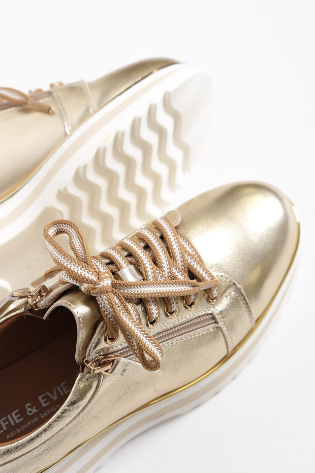Hosting Gold Leather Platform Sneaker image 4