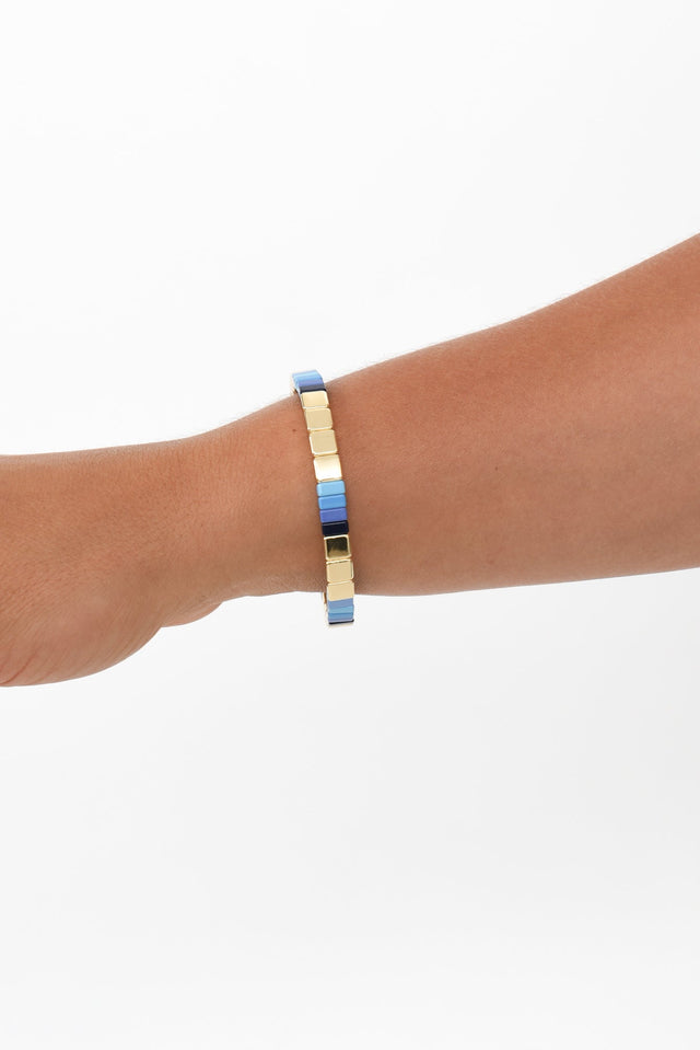 Indiga Blue Beaded Bracelet,Brunette model,alt text|model:Elouise