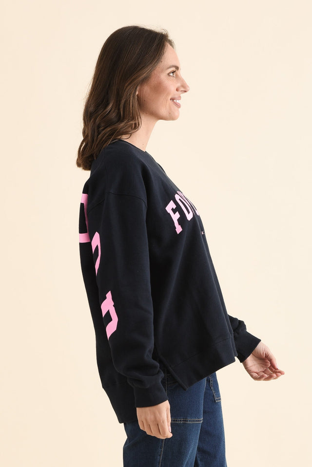 Interval Indigo Crewneck Sweatshirt,Side,Brunette model,alt text|model:MJ image 3