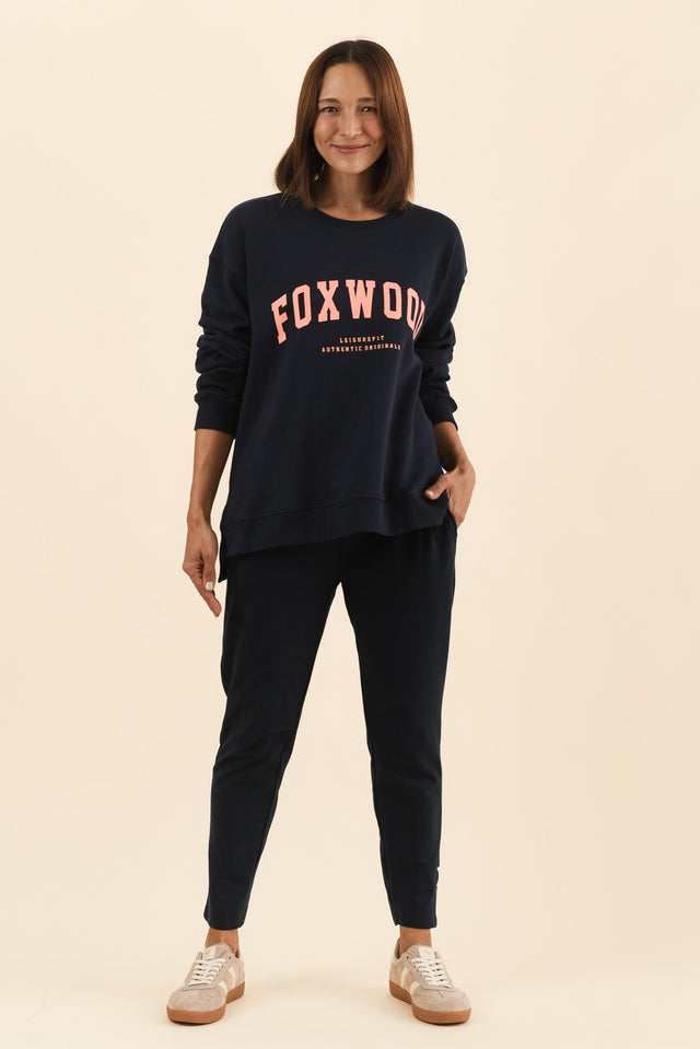 Interval Navy Crewneck Sweatshirt,Full Body,Brunette model,alt text|model:Cara image 7