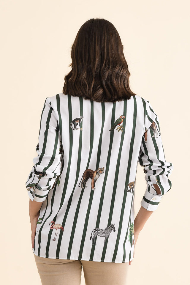 Isa White Safari Cotton Shirt,brunette model,Back of Outfit,alt text|model:MJ image 4