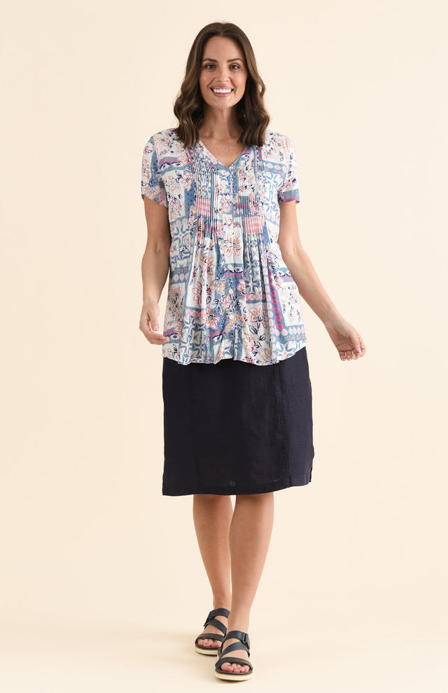 Isobel Pink Mosaic Button Top image 6