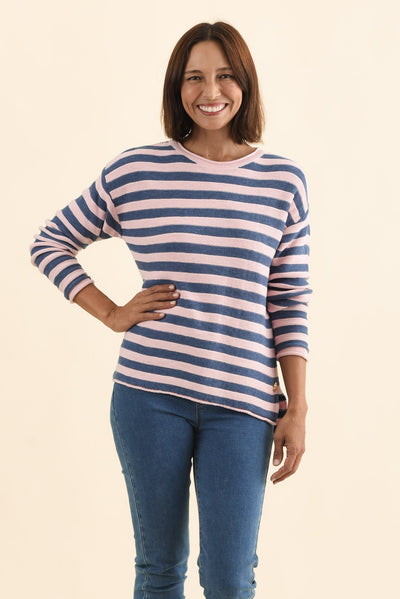 Ivana Pink Stripe Organic Cotton Knit Jumper