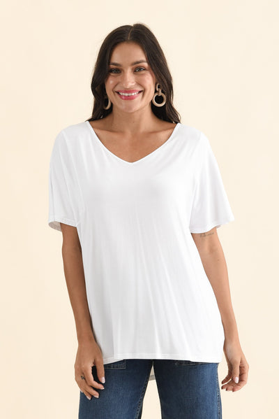 Ivy White Micro Modal Swing Tee