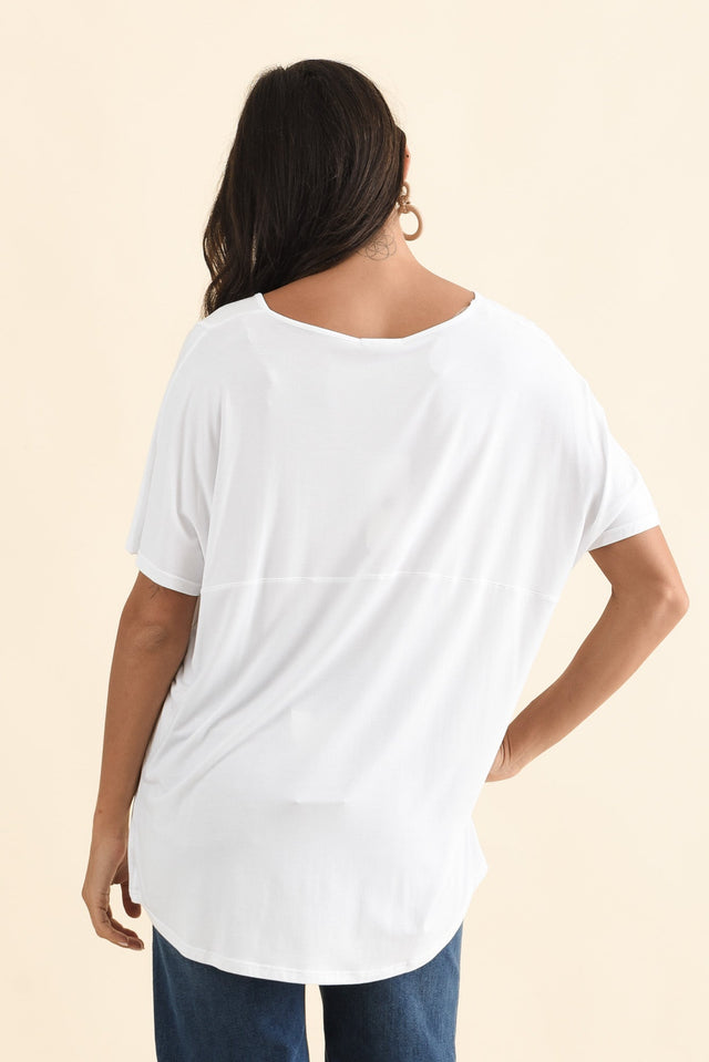 Ivy White Micro Modal Swing Tee,Brunette model,alt text|model:Brontie image 5