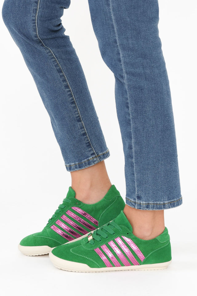 Jaddy Green Stripe Suede Sneaker image 5