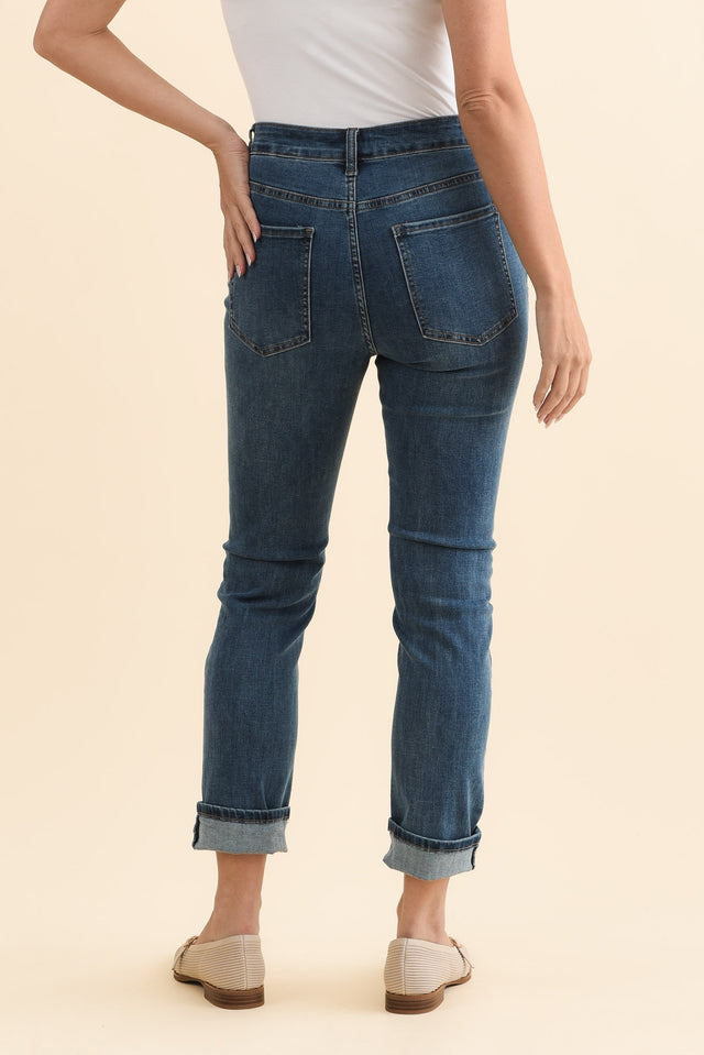 James Blue Denim Stretch Jeans,Brunette model,alt text|model:MJ image 5