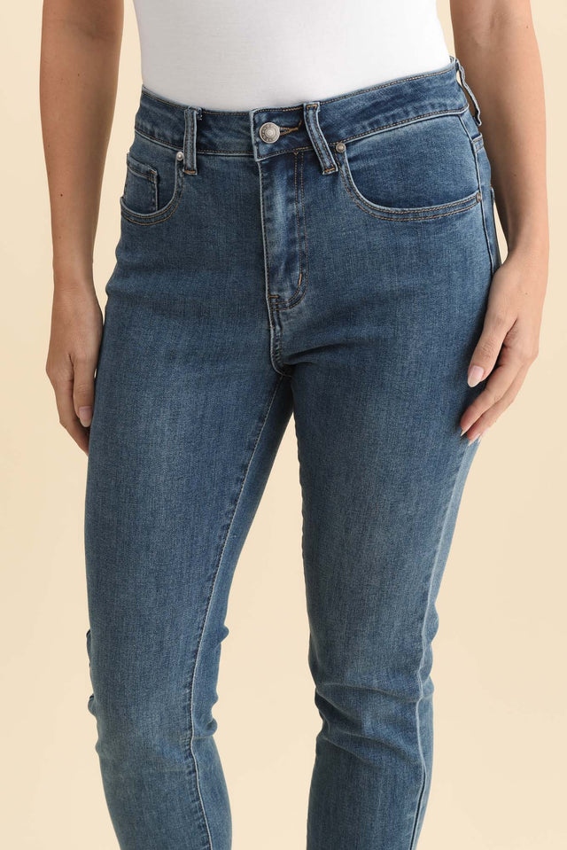 James Blue Denim Stretch Jeans,Brunette model,alt text|model:MJ image 6